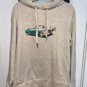Beige Graphic Hoodie
